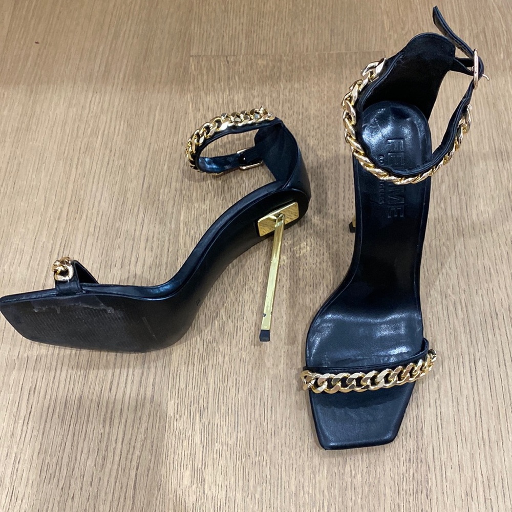 Femme LA vegan leather chain heel